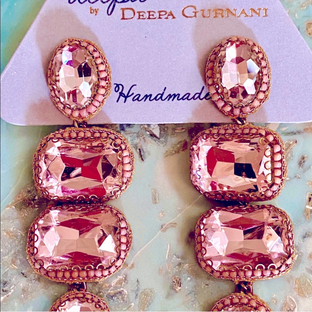 🌺🎉HP🎉🌺 NWT Deepa Gurnani Beaded Crystal Chandeliers - Picture 13 of 15
